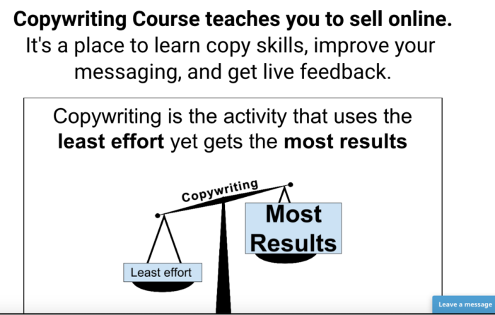 Copywriting Course Homepage